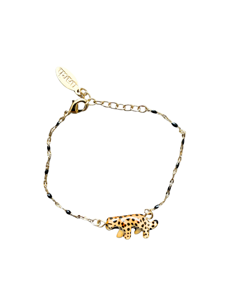 NACH ナッシュ Walking Leopard Black Beads ブレスレット 動物