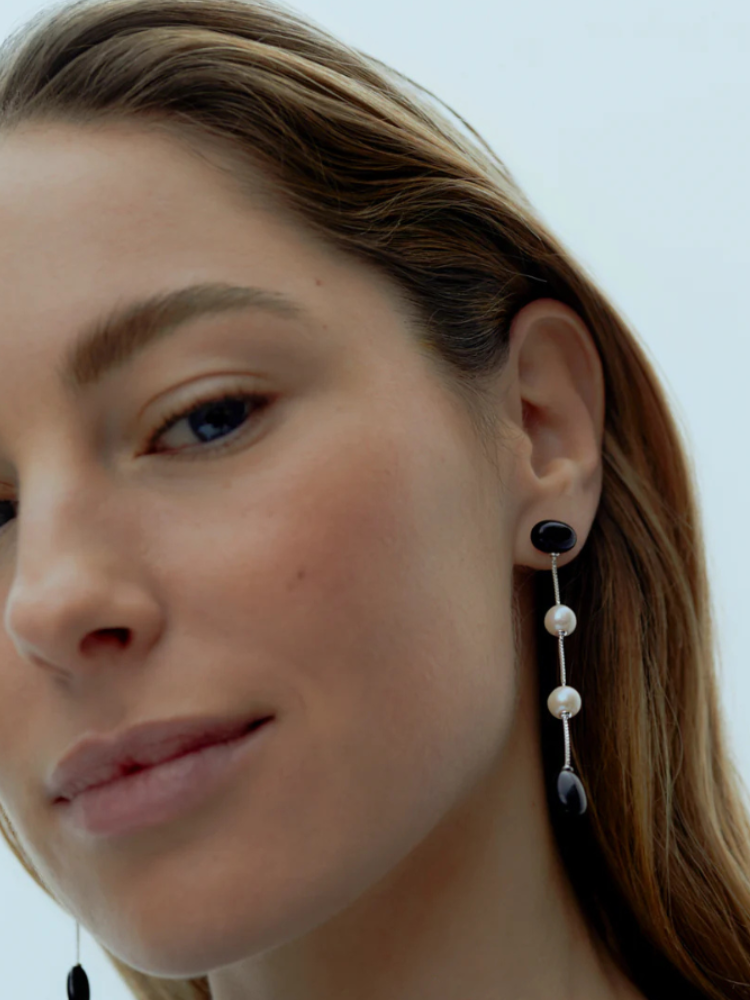 RAGBAG ラグバッグ Dualism Onyx Pearl ロングピアス オニキス RAGBAG ラグバッグ Dualism Onyx Pearl ロングピアス オニキス