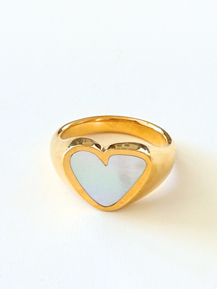 PREEK プリーク Rough Heart Stone リング Mother of pearl – CALIDA PREEK プリーク Rough Heart Stone リング Mother of pearl – CALIDA