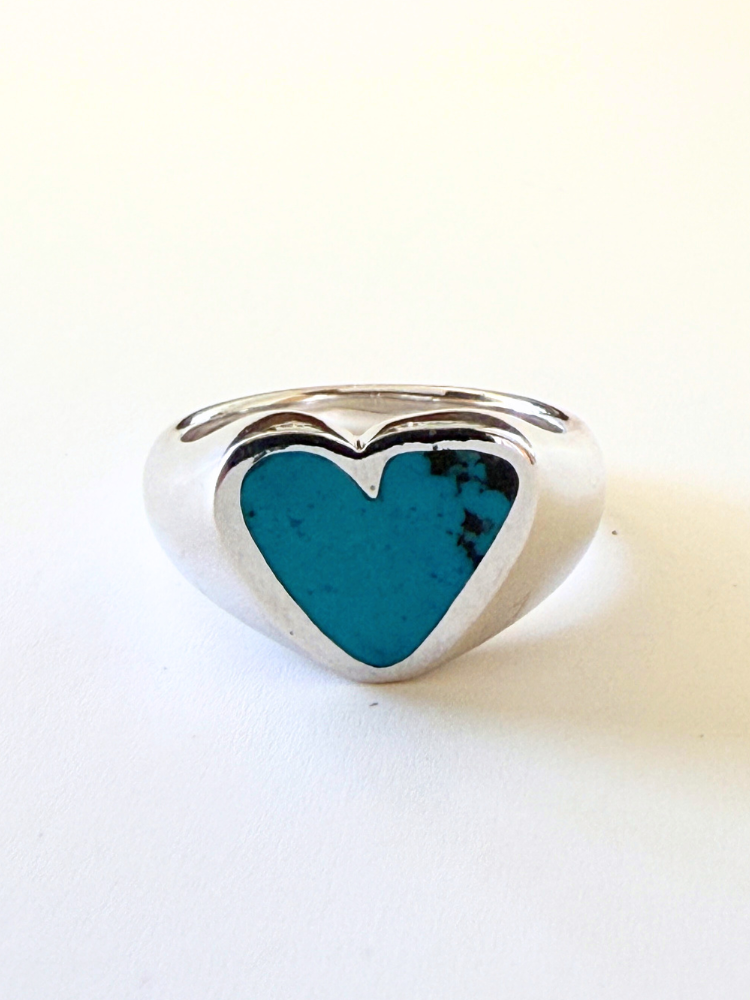 杜崎拓　トイリング青 PREEK プリーク Rough Heart Stone Turquoise ターコイズ リング – CALIDA