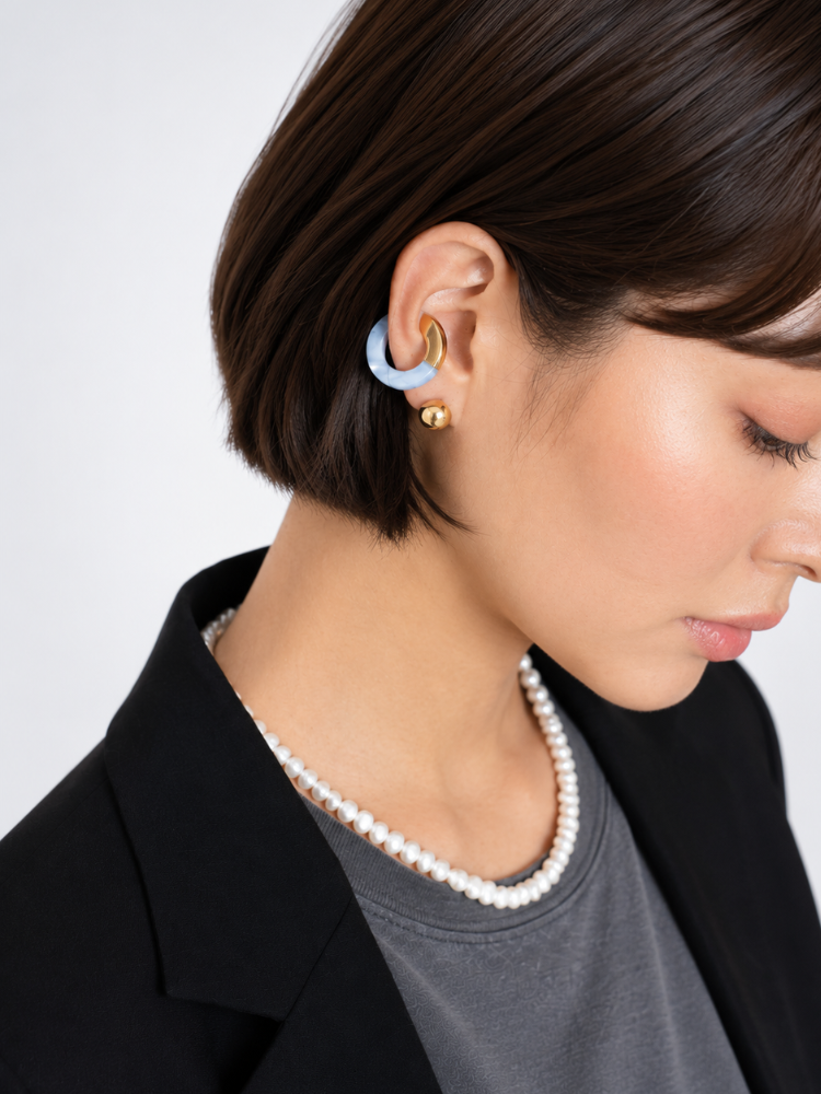 PREEK プリーク UKISHIMA LT.BLUE AGATE EAR CUFF ブルーアゲート