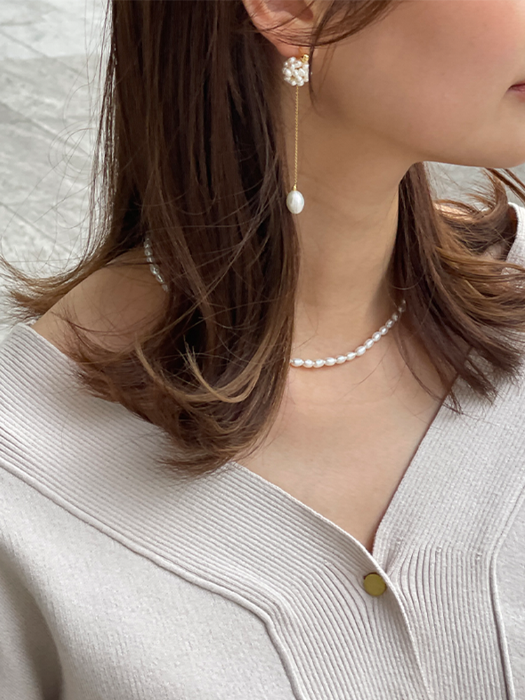 BONVO ボンボ PEARL DROP ロング ピアス