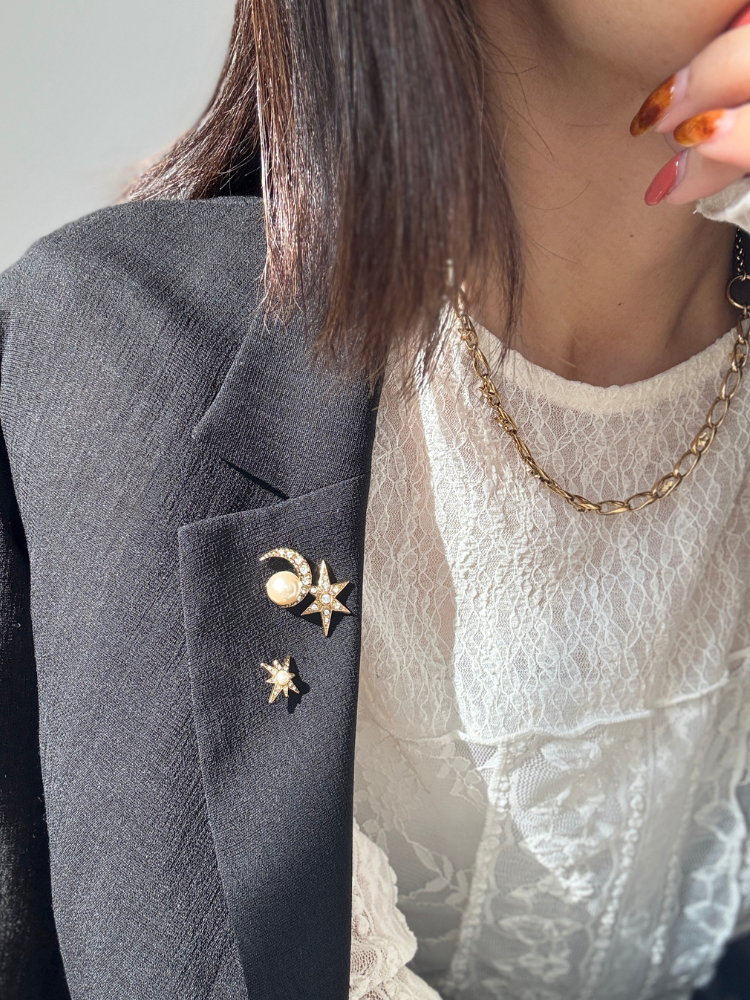 ADER. bijoux アデルビジュー MOON＆STAR brooch 3 set/ブローチ