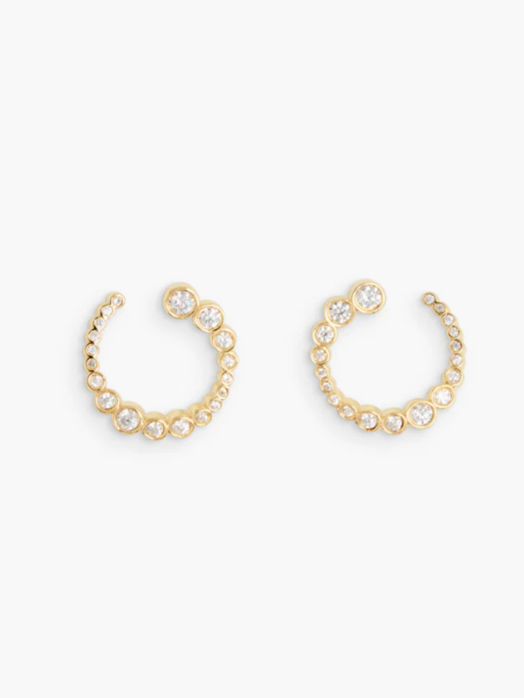 RAGBAG ラグバッグ Odette Spiral Hoop ピアス　ジルコニア　ゴールド
