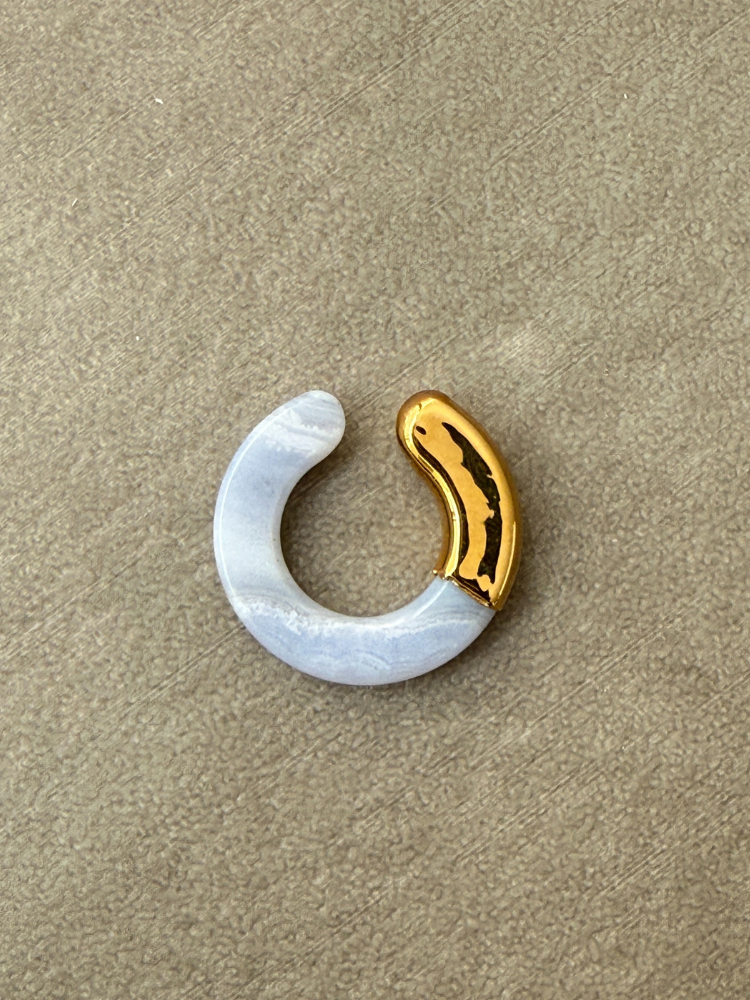 PREEK プリーク　UKISHIMA LT.BLUE AGATE EAR CUFF　ブルーアゲート　イヤーカフ