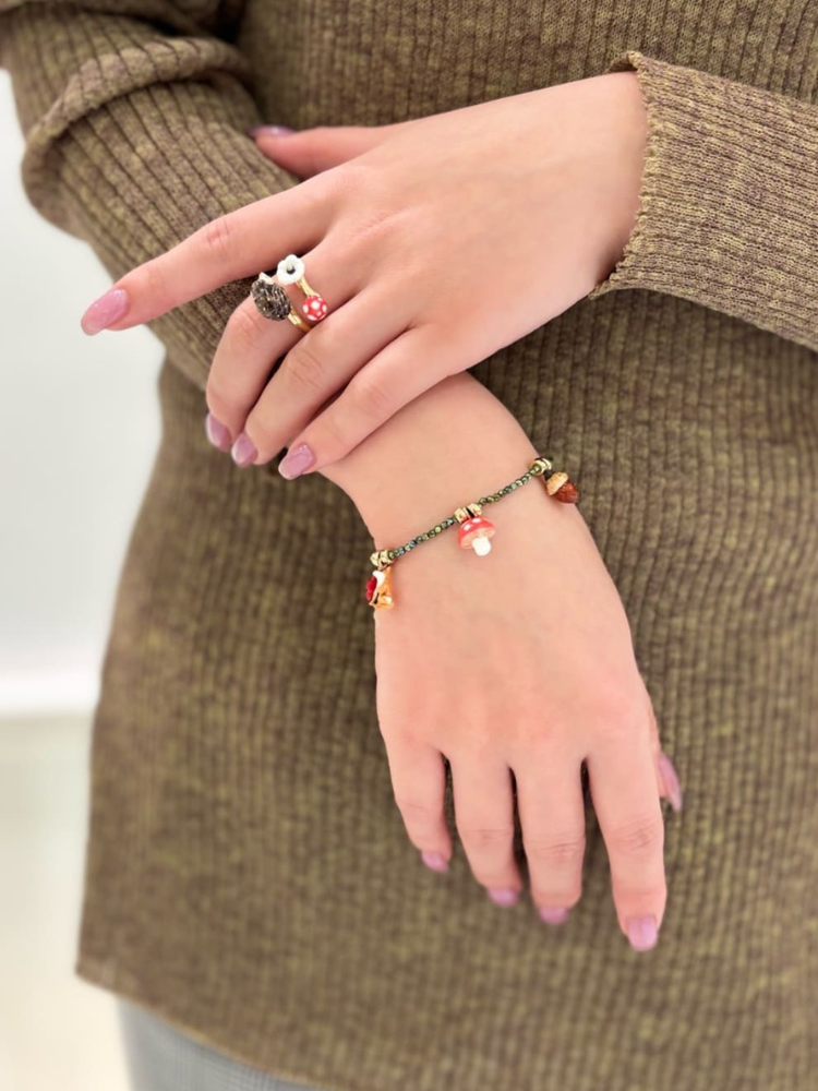 NACH ナッシュ Forest Hematite Beads ブレスレット　動物　森　モチーフ　アクセサリー