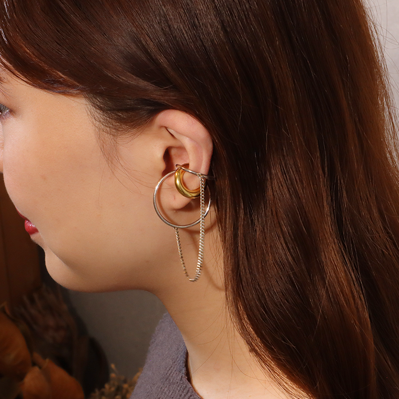 SASKIA DIEZ サスキアディツ CHAINED DOUBLE BOLD WIRE SASKIA DIEZ サスキアディツ CHAINED DOUBLE BOLD WIRE