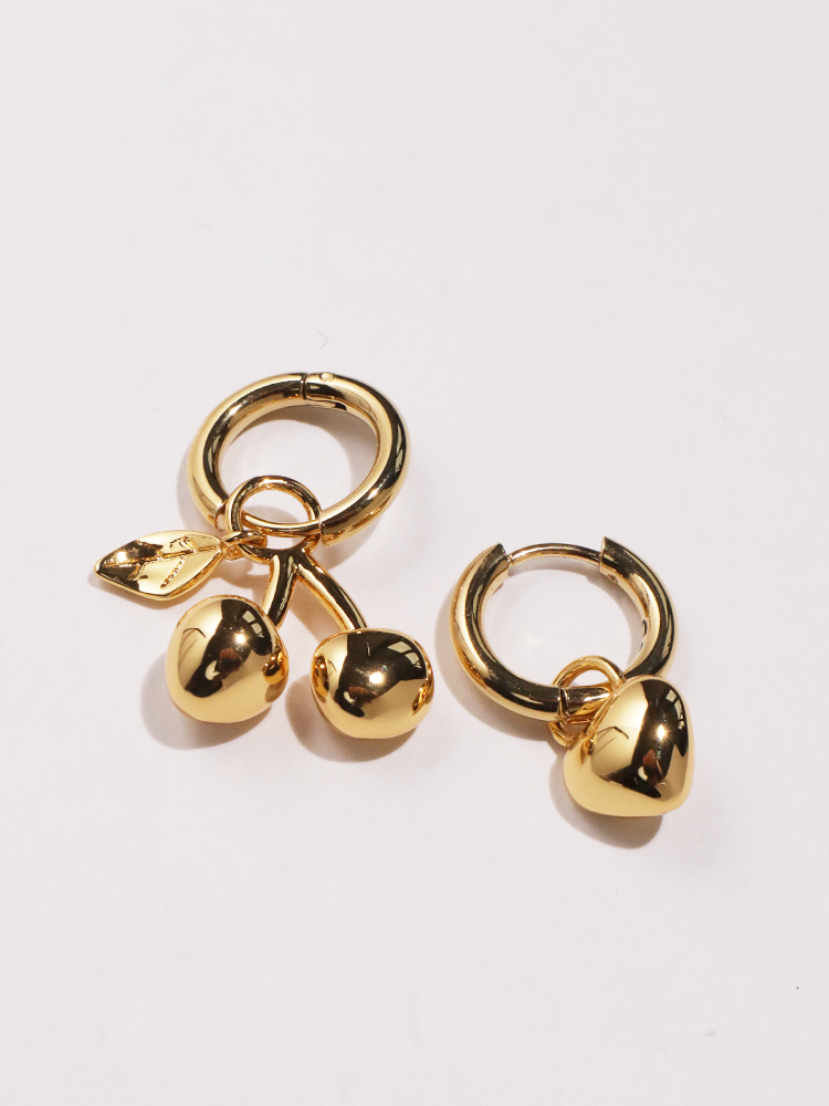 JENNY BIRD PUFFY HERAT & CHERRY HOOP ピアス PLAY KIT JENNY BIRD ジェニーバード PUFFY HERAT & CHERRY HOOP ピアス
