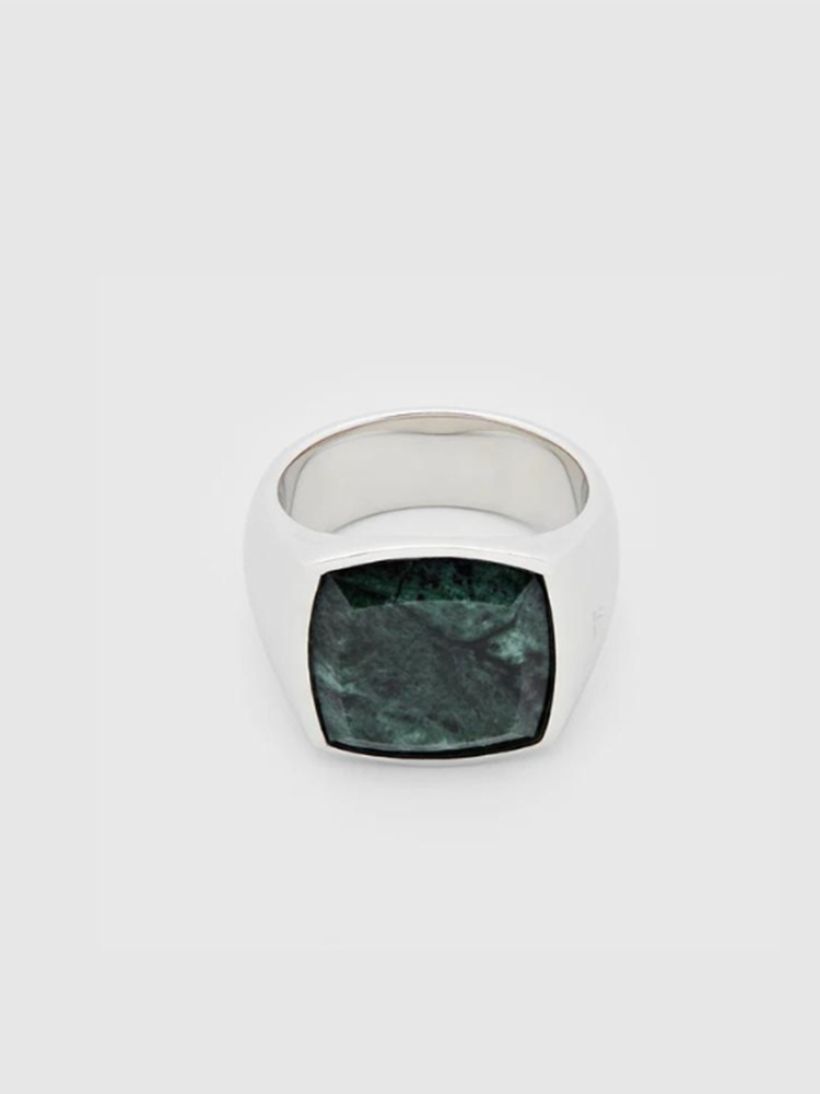 TOM WOOD トムウッド Chshion Green Marble シグネットリング TOMWOOD トムウッド Cushion Green Marble シグネットリング
