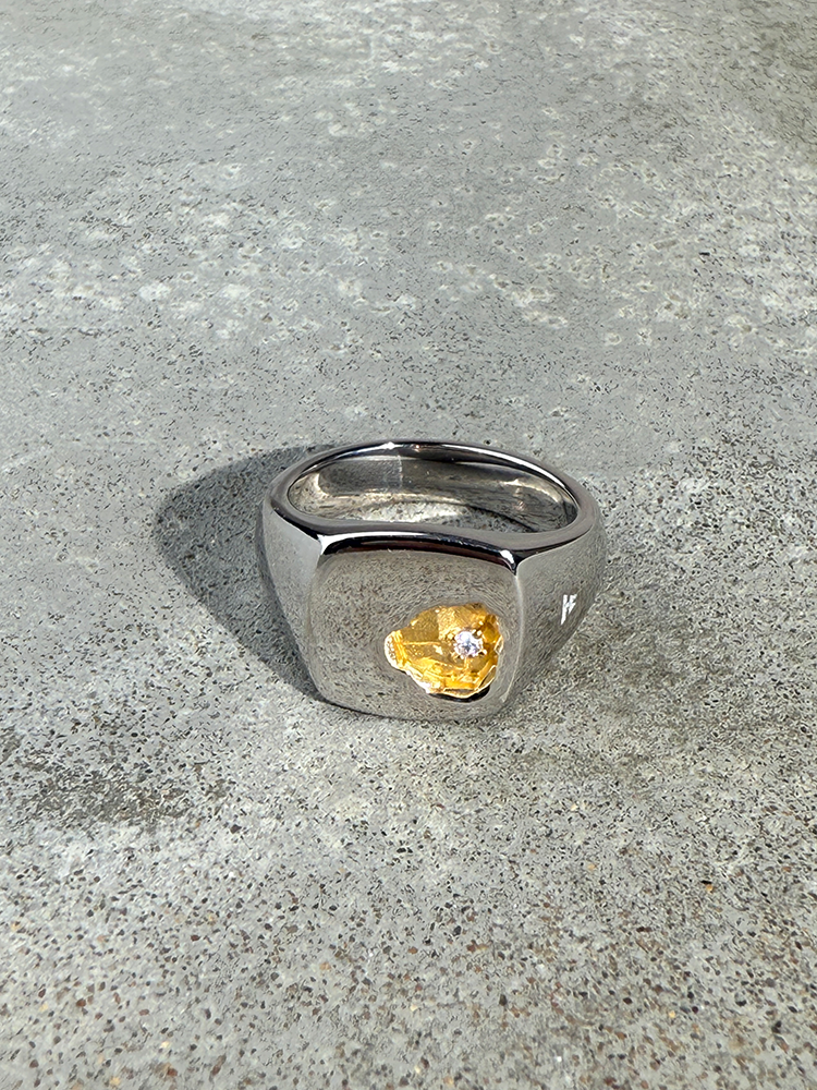 Tom Wood Mined 金メッキ スターリングシルバーリング TOMWOOD トムウッド Mined Rind Small Diamond シグネットリング