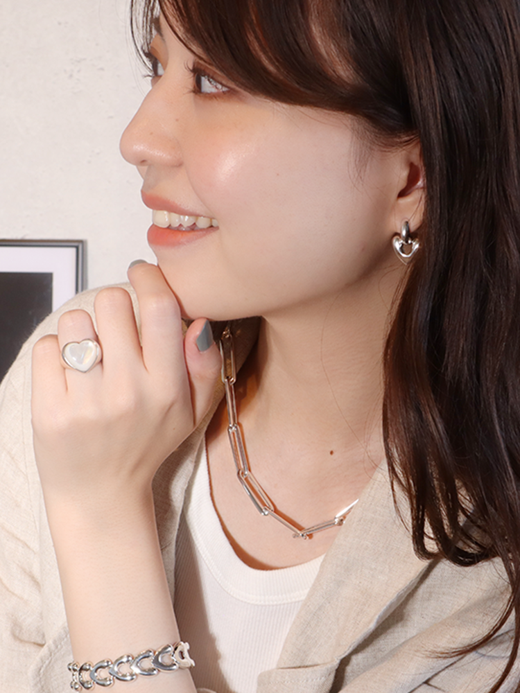 ANNIKA INEZ アニカイネズ MOTHER OF PEARL LARGE GEM HEART ANNIKA INEZ アニカイネズ MOTHER OF PEARL LARGE GEM HEART