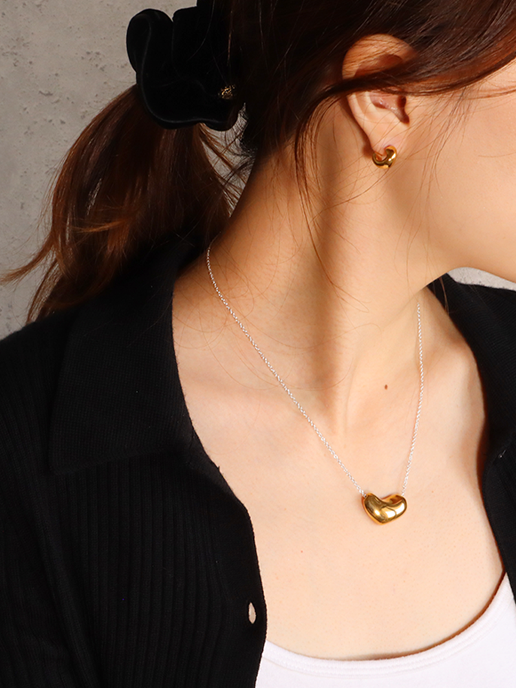 【AGMES アグメス】GOLD SMALL SCULPTED ハート ネックレス AGMES アグメス SMALL SCULPTED HEART PENDANT ハート