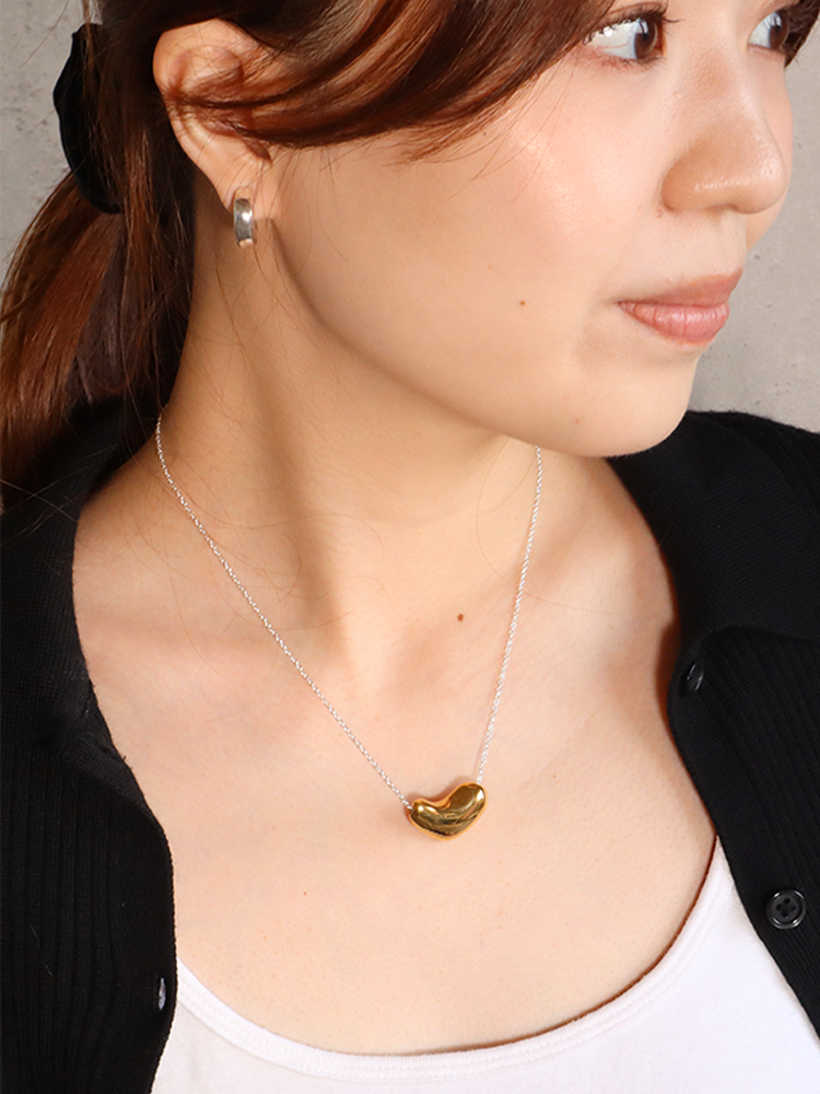 【AGMES アグメス】GOLD SMALL SCULPTED ハート ネックレス AGMES アグメス SMALL SCULPTED HEART PENDANT ハート
